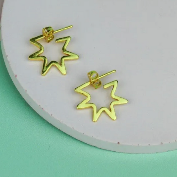 My Doris Small Gold Pow Star Earrings