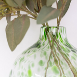 Leopard Green Glass Vase