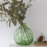 Leopard Green Glass Vase