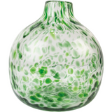 Leopard Green Glass Vase