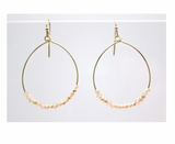 Gold Hoops With Glass Beads