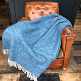 Pure New Wool Ink Boa Blue Blanket