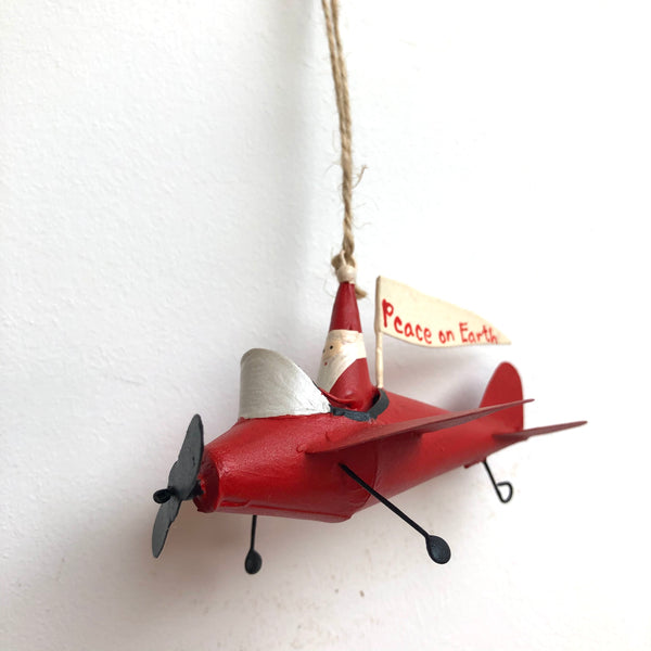 Santa in Red Airplane